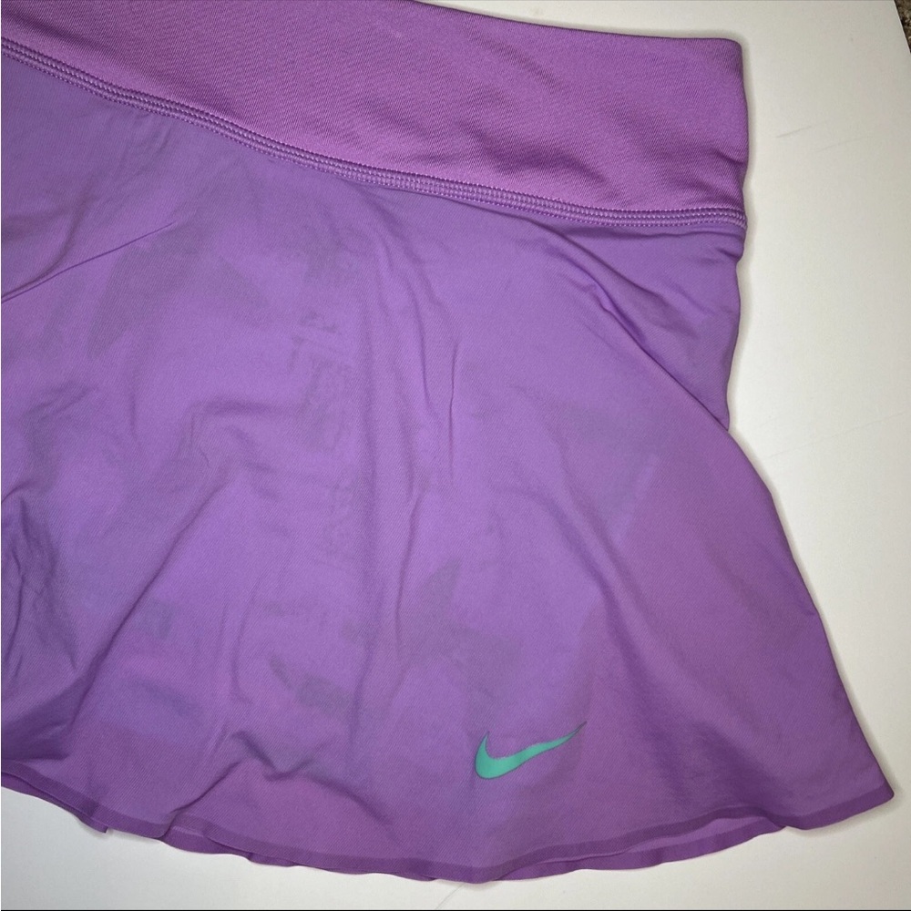 Nike Dri-Fit Women's Tennis Skirt Skort Short Lightweight Purple Turquoise EUC - Picture 3 of 11